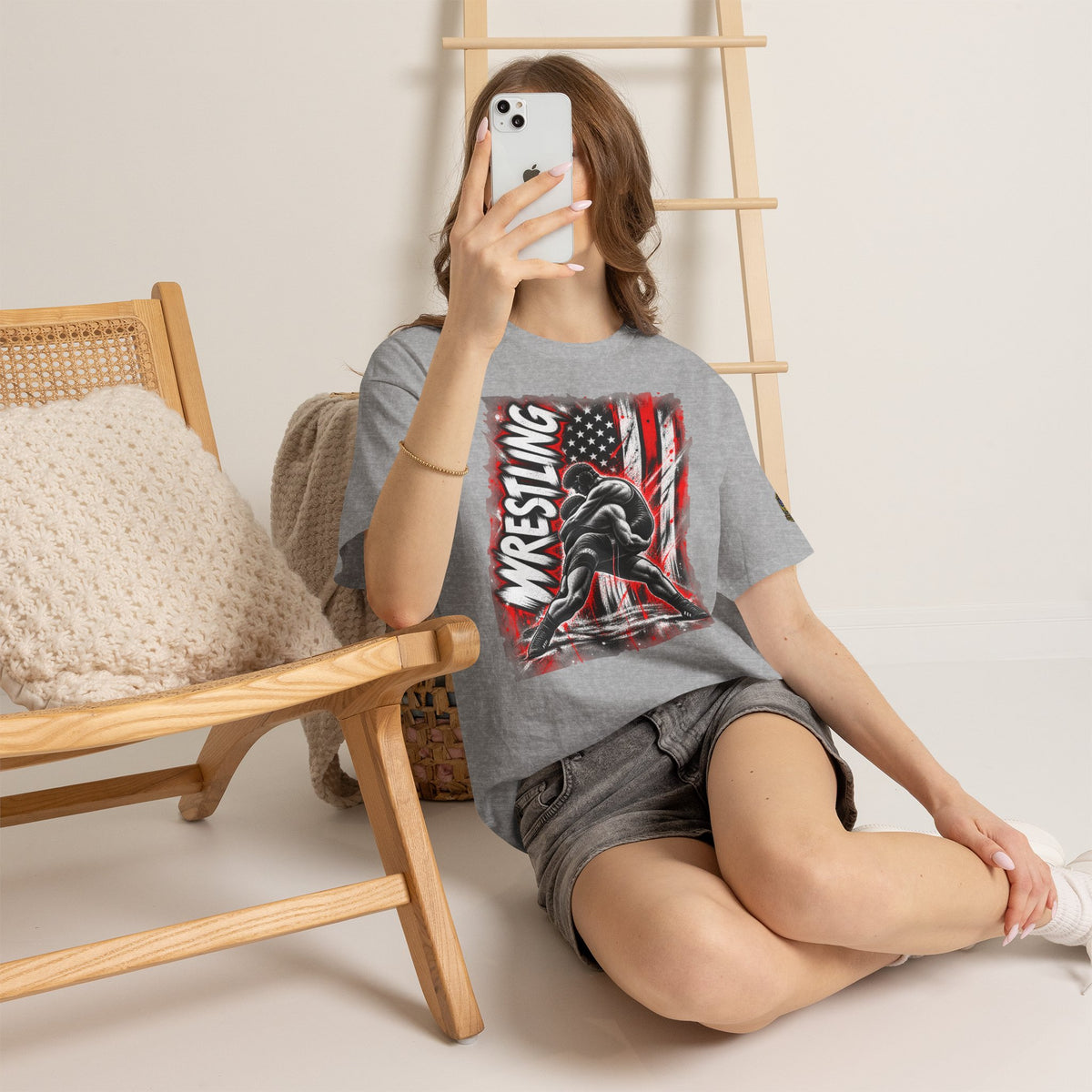 Wrestling USA Flag Tee — "Discipline Builds Champions"