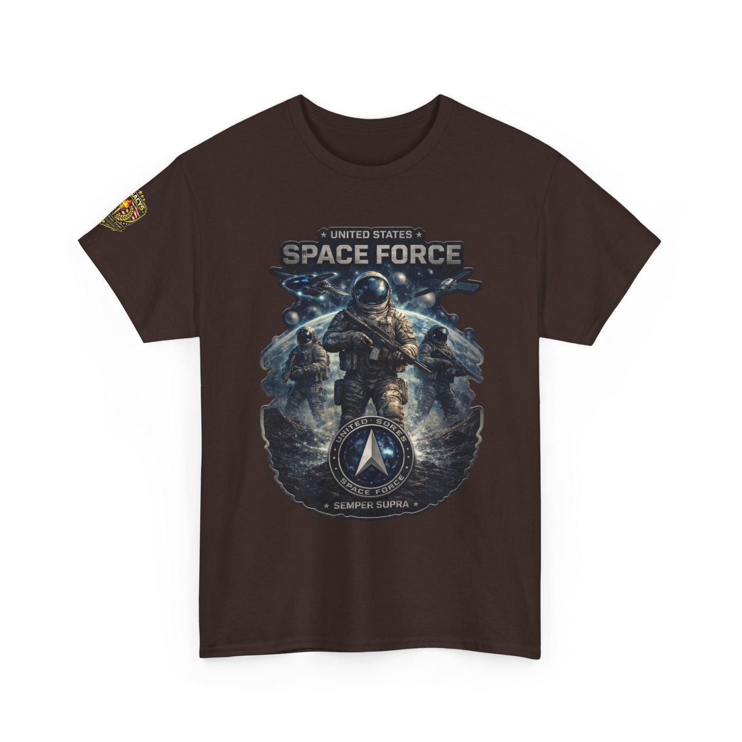 Space Force Graphic Tee â€” Astronaut Troopers Military Space Design w/ Legacy 5 Brand Crest