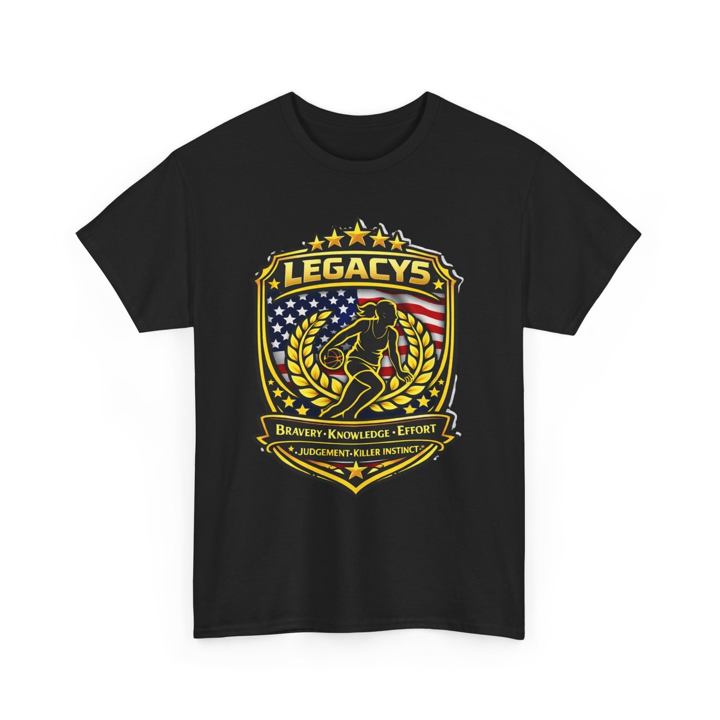 Basketball- Female Silhouette Legacy Shield T-Shirt