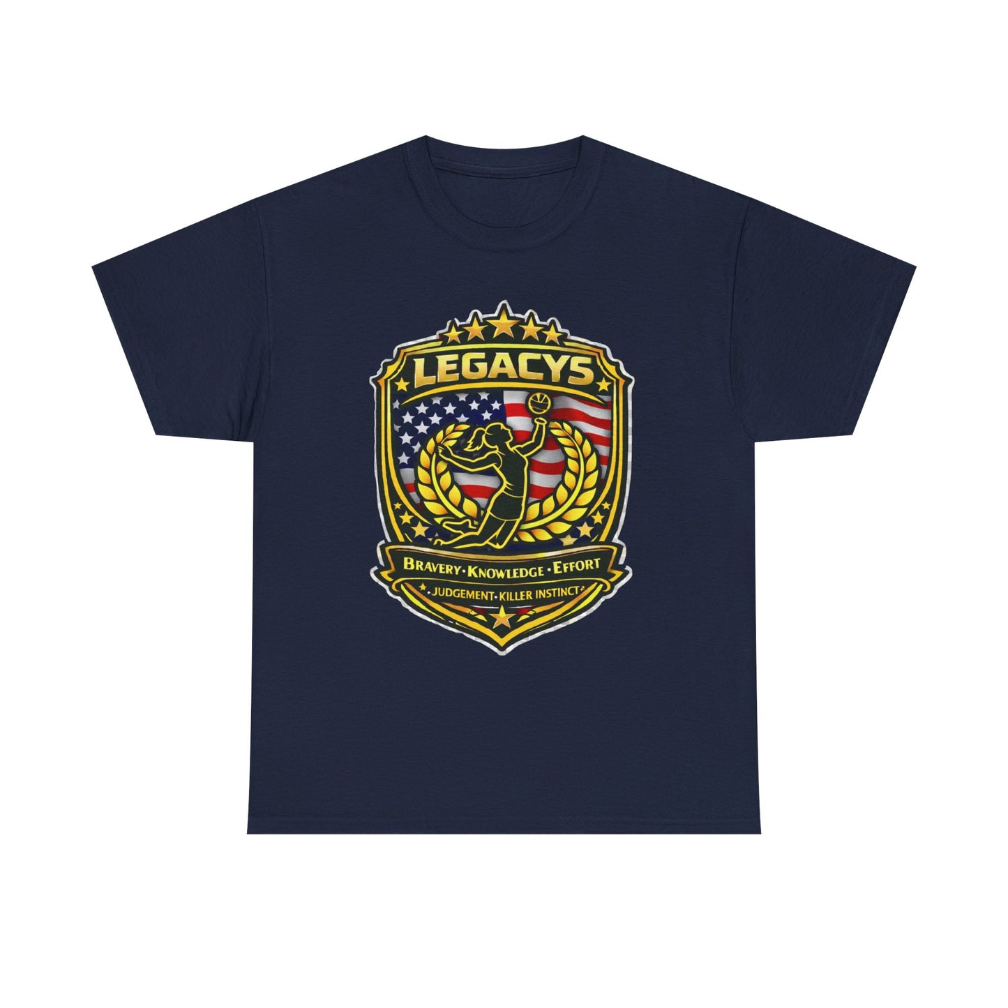 Volleyball - Female Silhouette Legacy Shield T-Shirt