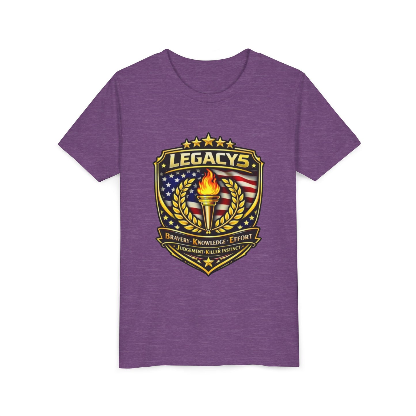 Youth Tee — "Legacys" Patriotic Torch Emblem