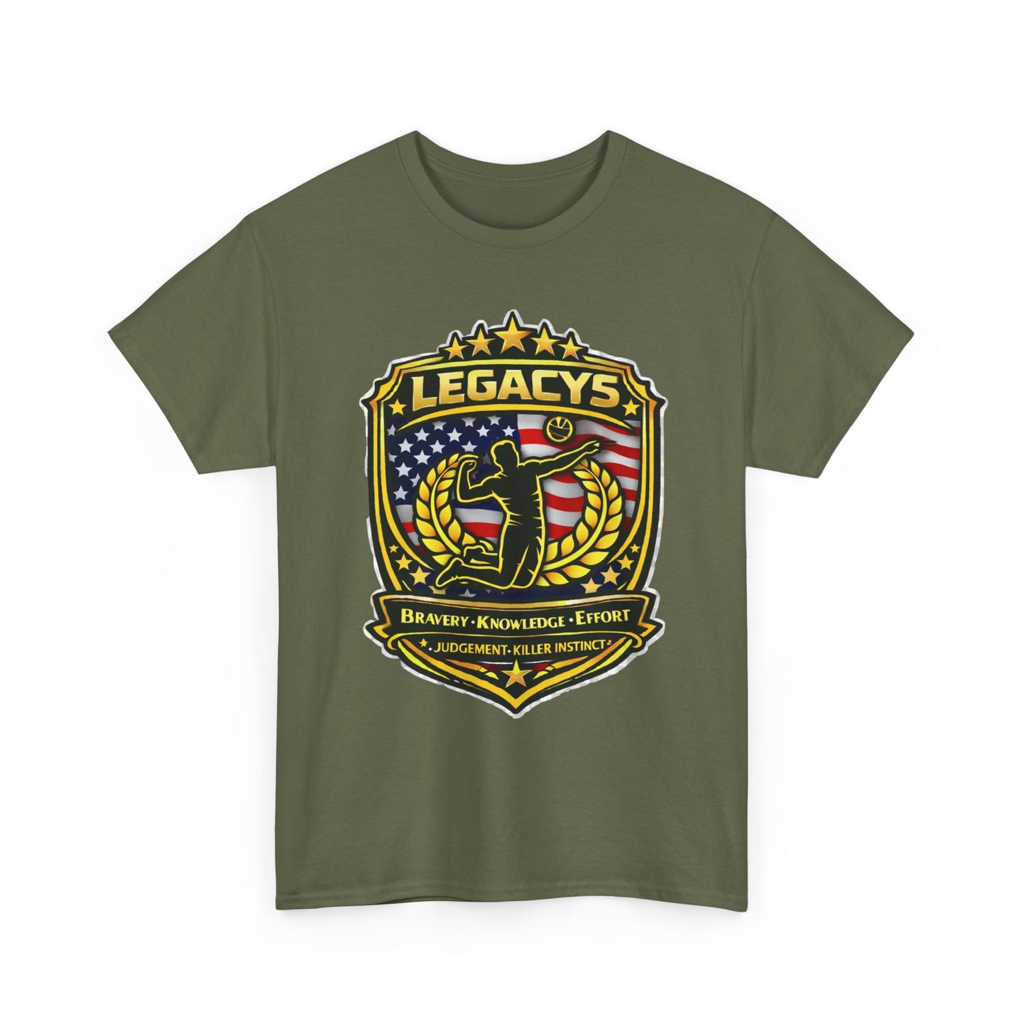 Volleyball - Male Silhouette Legacy Shield T-Shirt