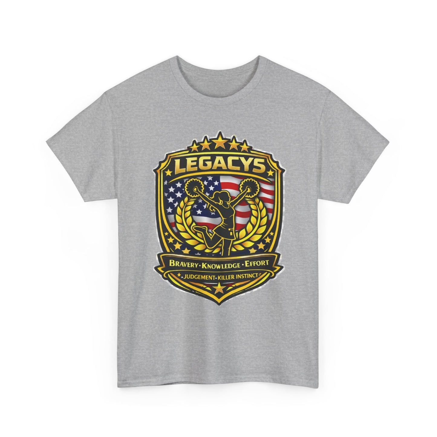Cheerleading- Female Silhouette Legacy Shield T-Shirt