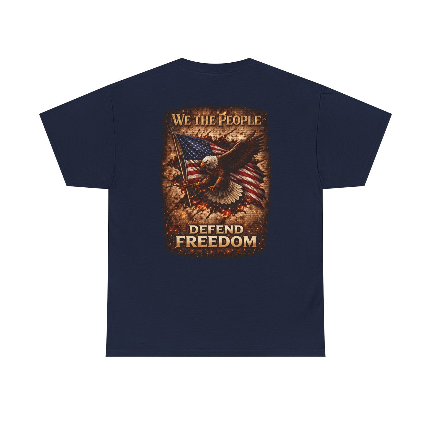 Defend Freedom 'We The People' Eagle American Flag Graphic Tâ€‘Shirt