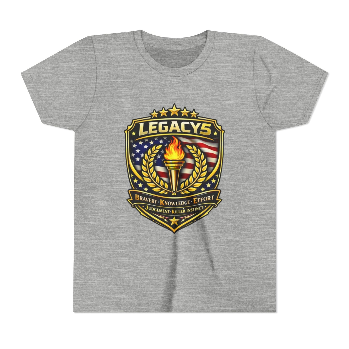 Youth Tee — "Legacys" Patriotic Torch Emblem