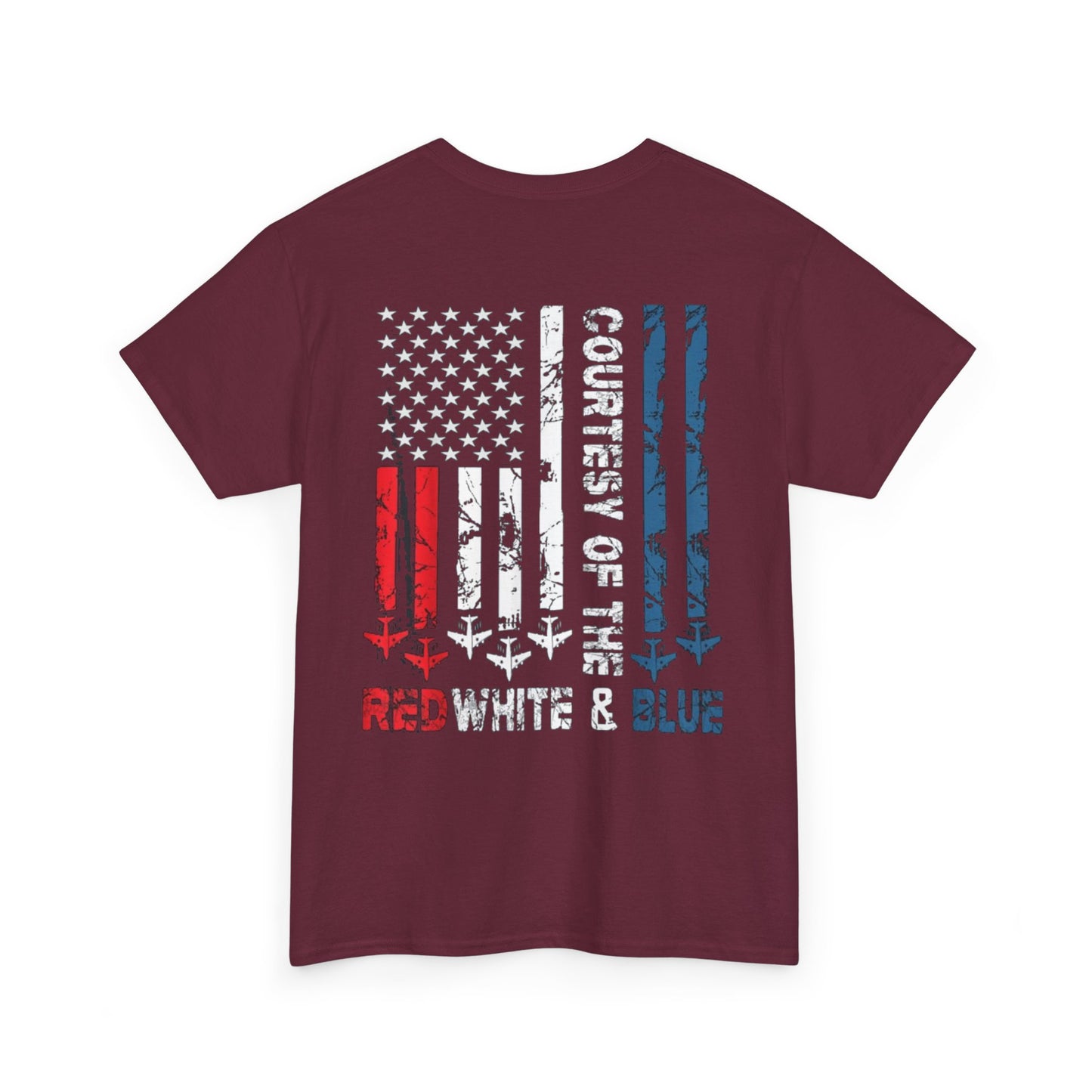 Courtesy of the Red White & Blue Military Flag T-shirt