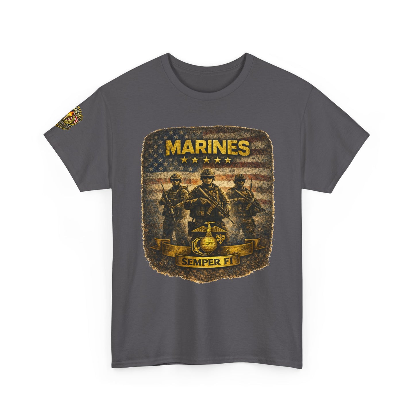 Marines Semper Fi Tâ€‘Shirt â€” Vintage Military Emblem Tee w/ Legacy 5 Brand Crest