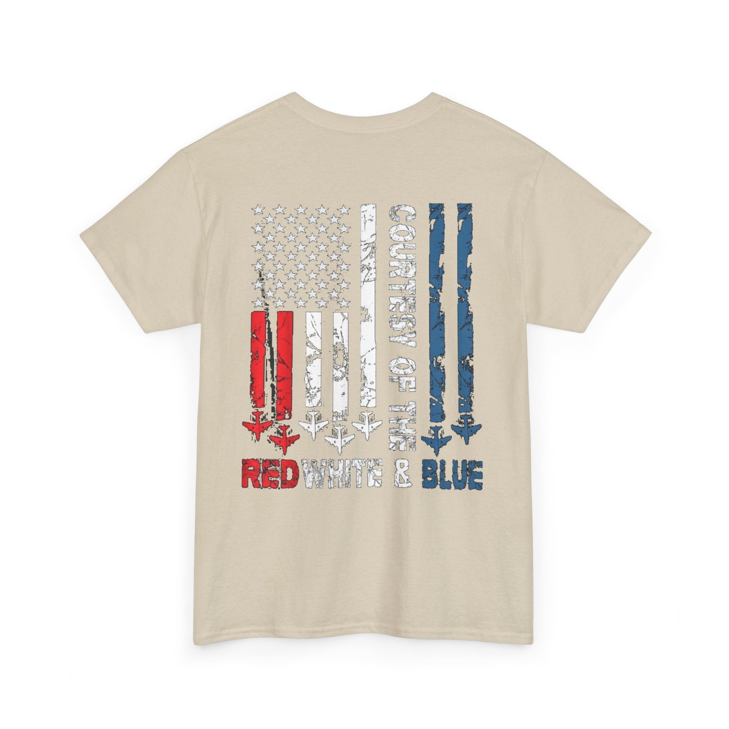 Courtesy of the Red White & Blue Military Flag T-shirt