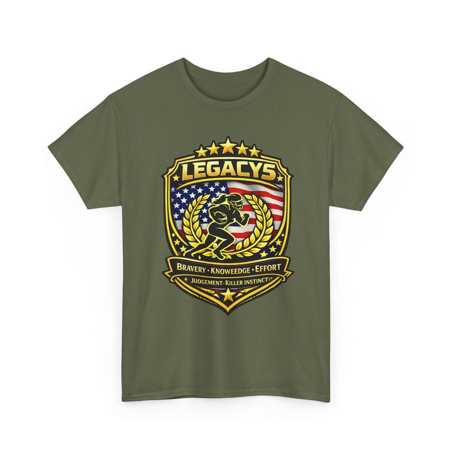 Football- Female Silhouette Legacy Shield T-Shirt