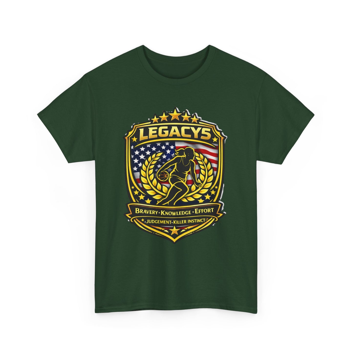 Basketball- Female Silhouette Legacy Shield T-Shirt