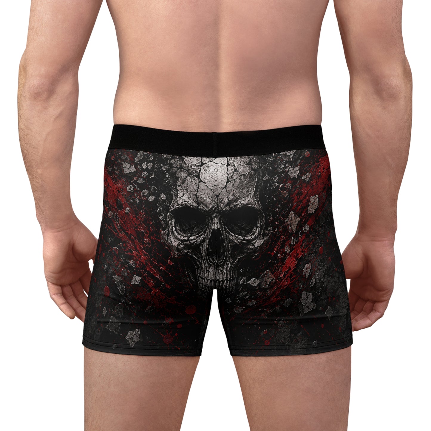 Skull Rage Boxer Briefs – Dark Grunge All-Over Print