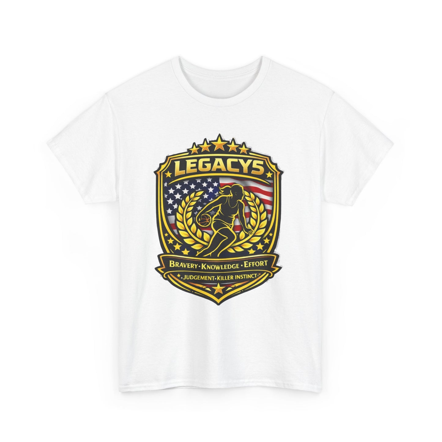 Basketball- Female Silhouette Legacy Shield T-Shirt