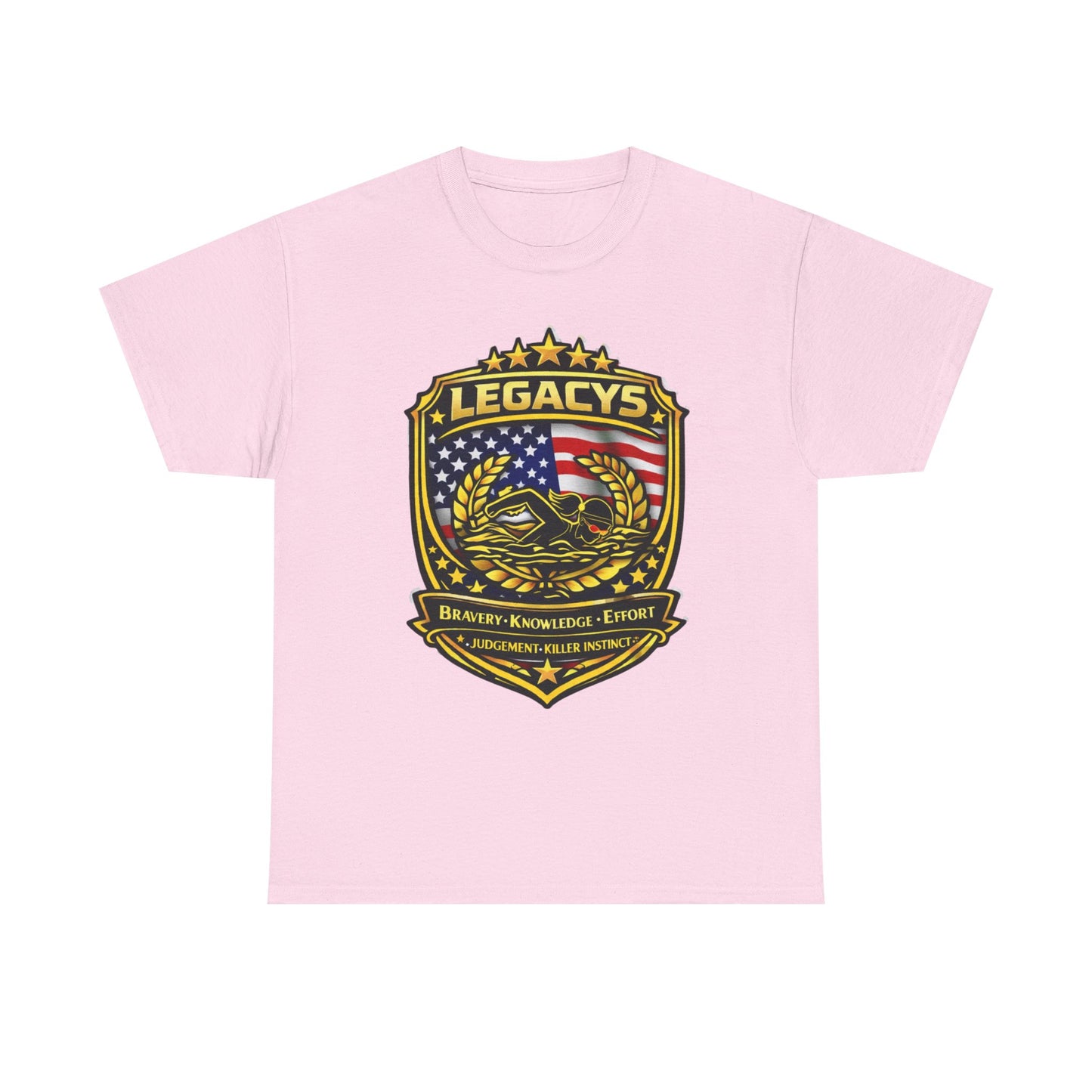 Swimming - Female Silhouette Legacy Shield T-Shirt