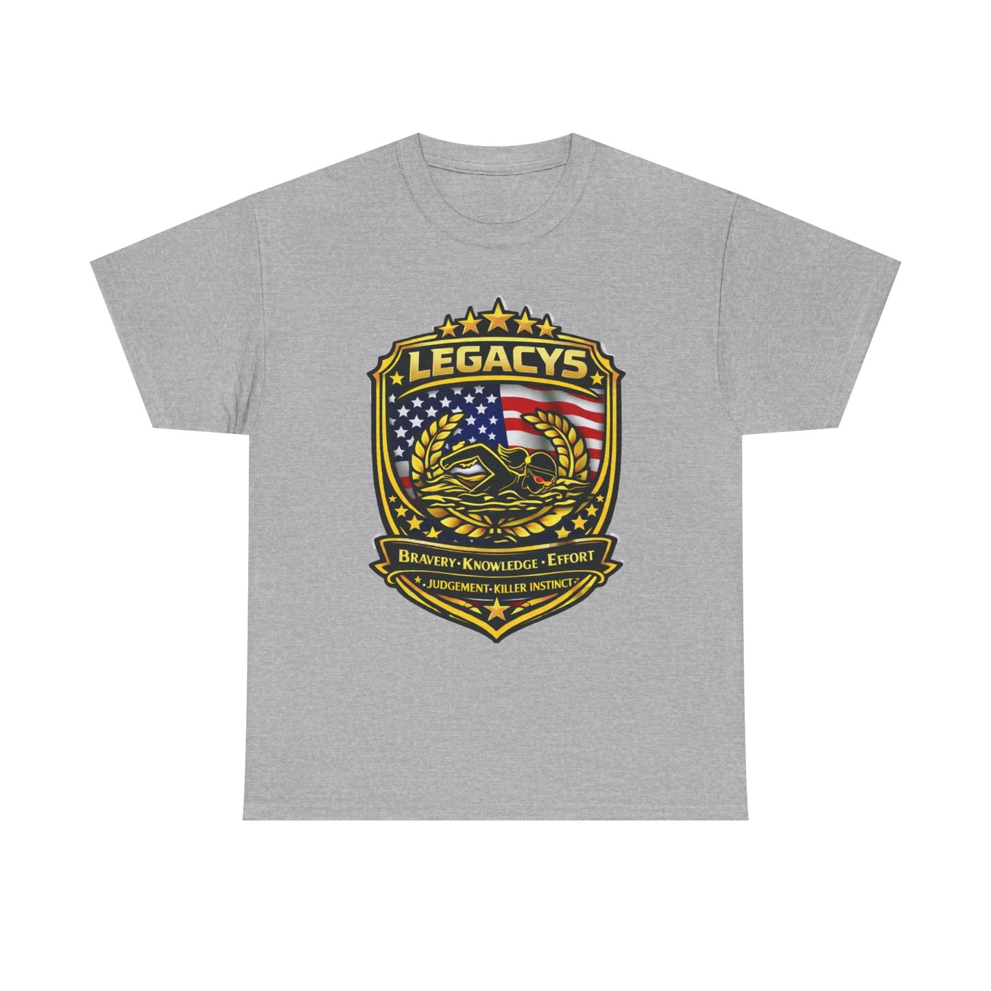 Swimming - Female Silhouette Legacy Shield T-Shirt