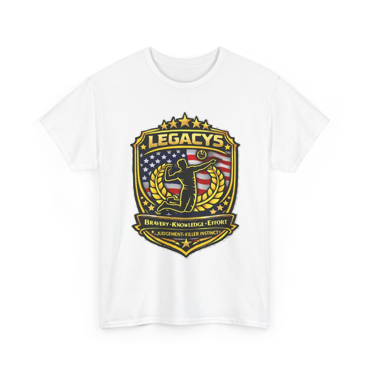 Volleyball - Male Silhouette Legacy Shield T-Shirt