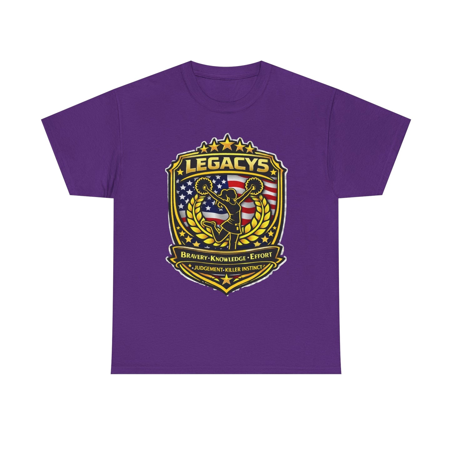 Cheerleading- Female Silhouette Legacy Shield T-Shirt