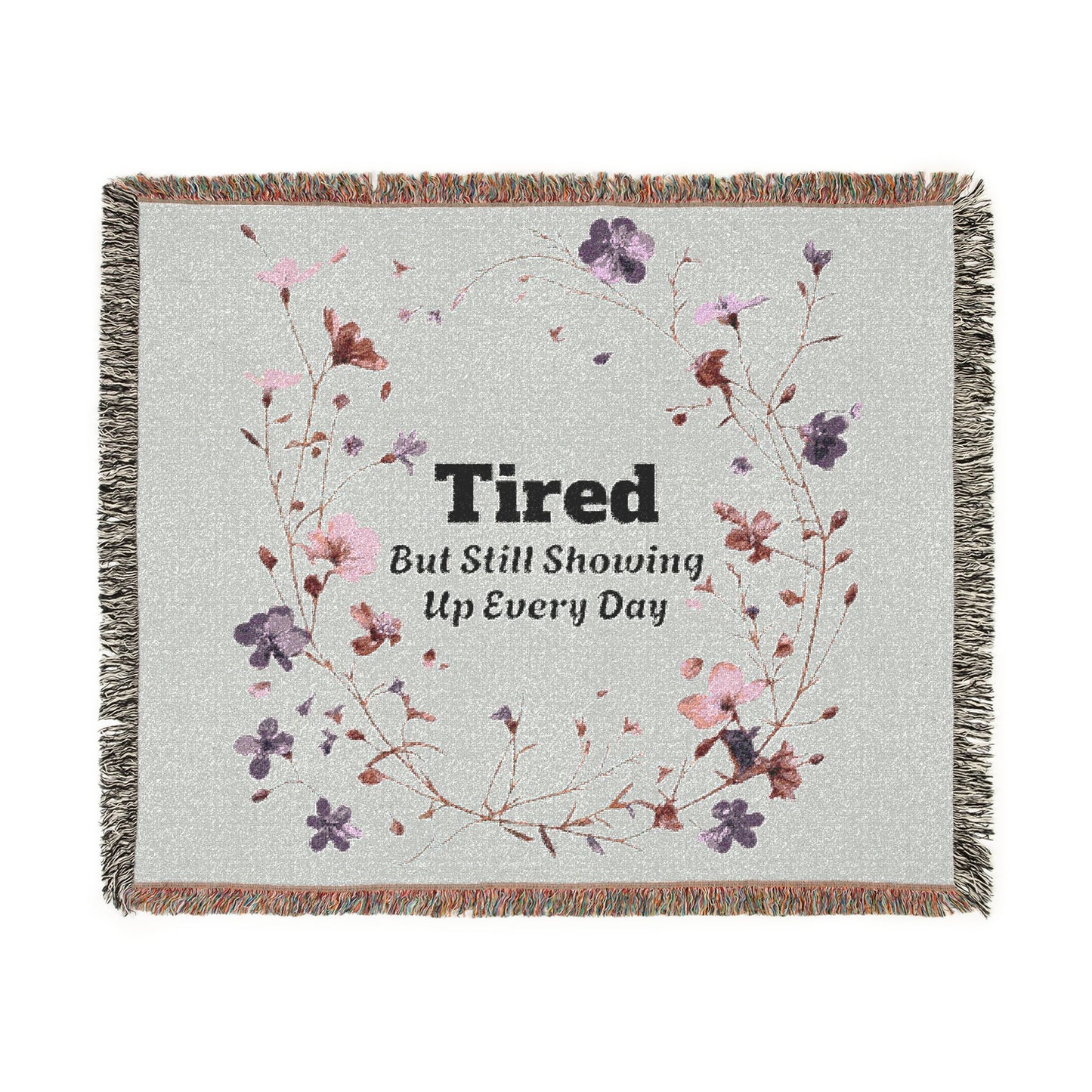 Tired- Woven Blanket â€“ Heartfelt Floral Tribute Throw for Motherâ€™s Day & Gifts