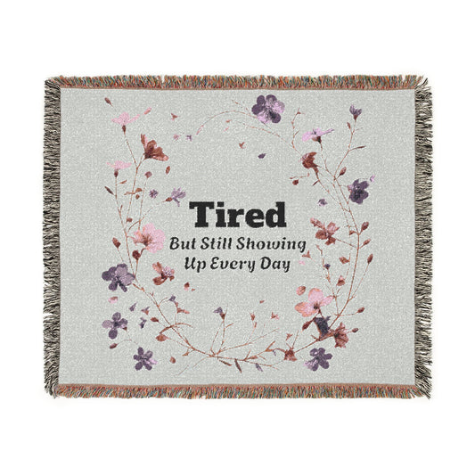 Tired- Woven Blanket â€“ Heartfelt Floral Tribute Throw for Motherâ€™s Day & Gifts