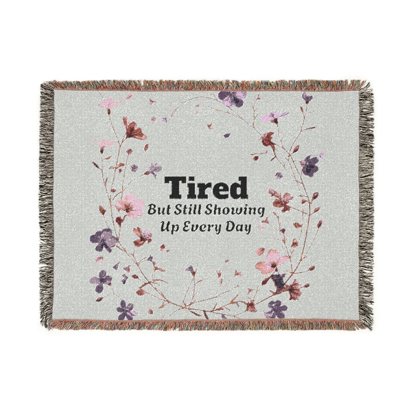 Tired- Woven Blanket â€“ Heartfelt Floral Tribute Throw for Motherâ€™s Day & Gifts