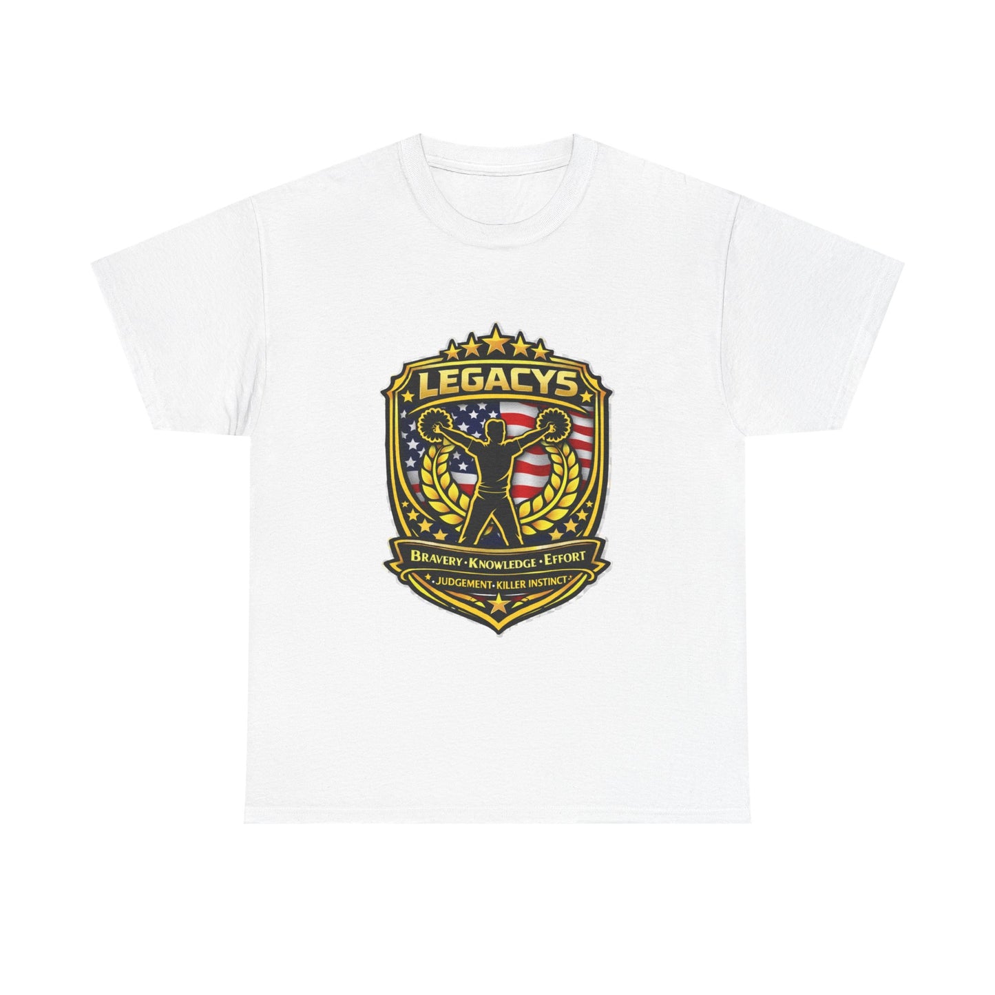 Cheerleading - Male Silhouette Legacy Shield T-Shirt