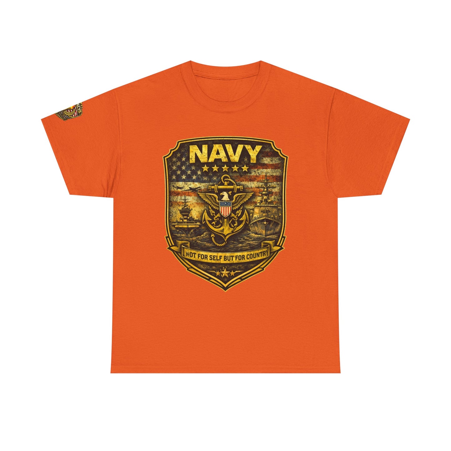 Navy Shield Graphic Tee â€” 'Not For Self But For Country' Patriotic Military w/ Legacy 5 Brand Crest