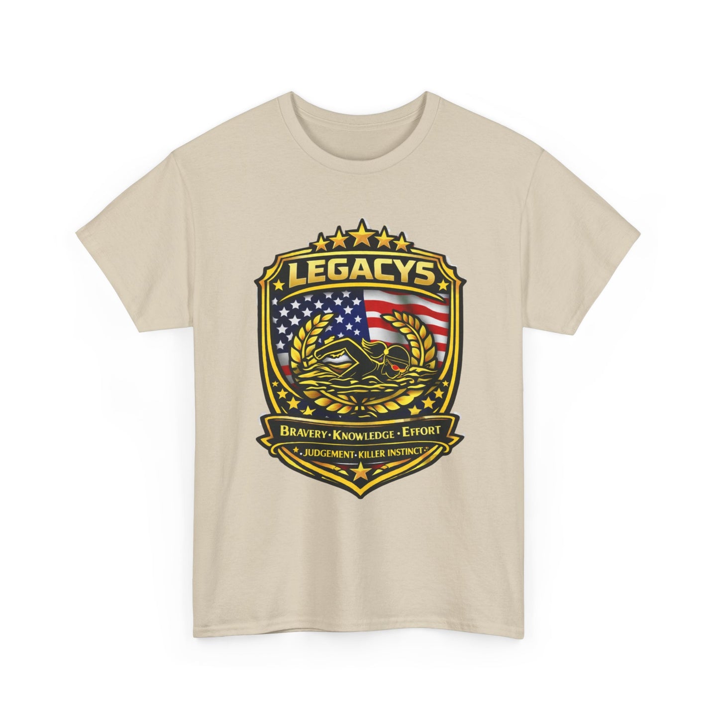 Swimming - Female Silhouette Legacy Shield T-Shirt