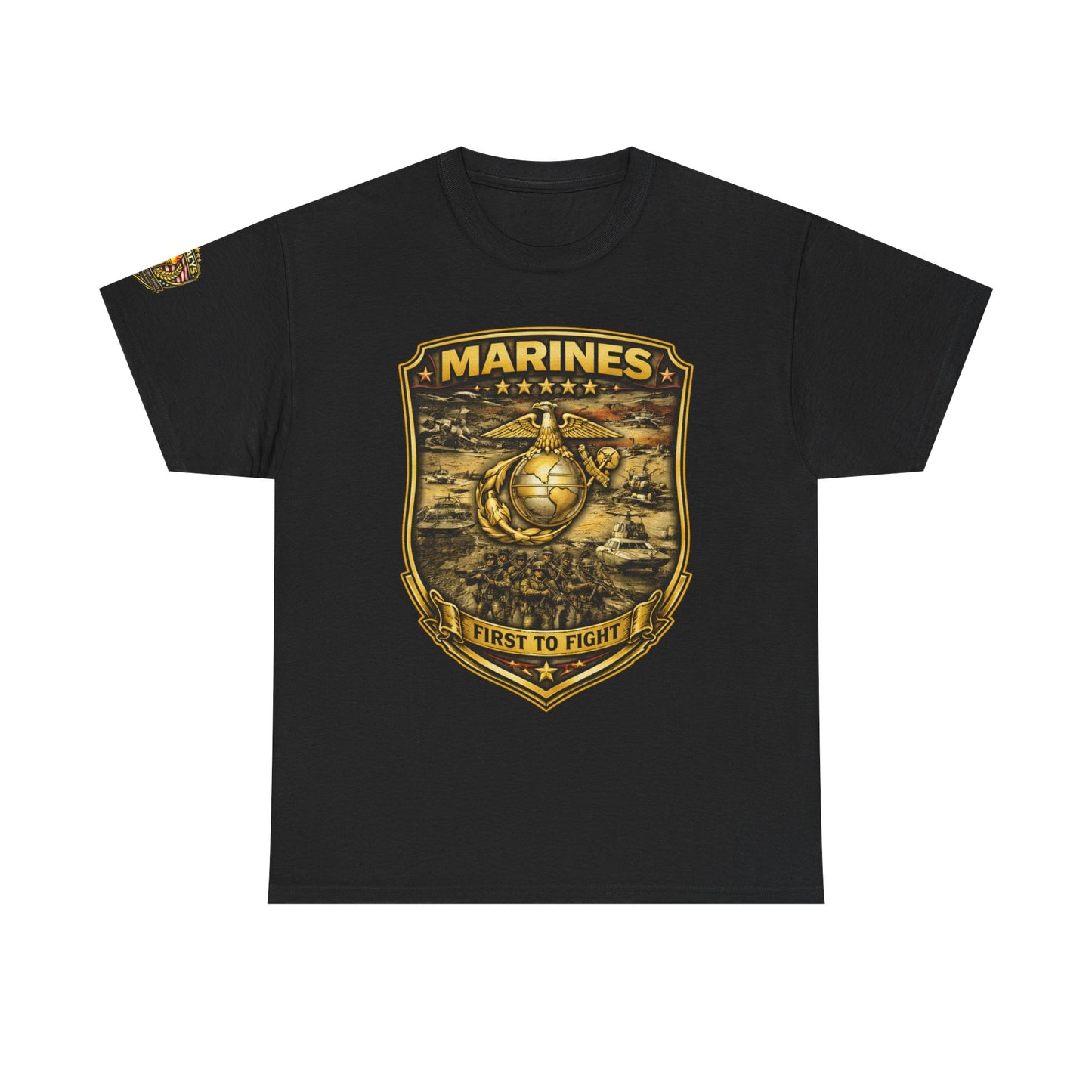 Marines 'First to Fight' Emblem T-Shirt w/ Legacy 5 Brand Crest