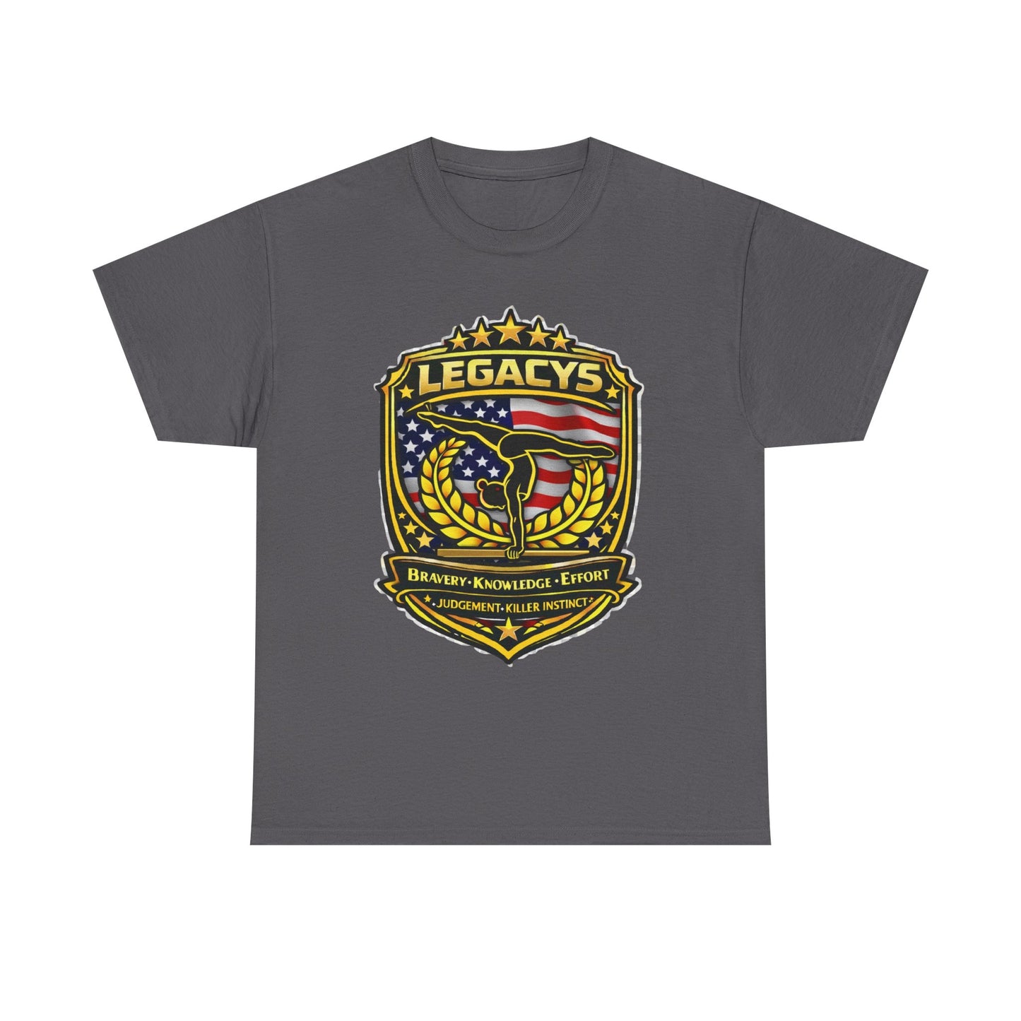 Gymnastics - Female Silhouette Legacy Shield T-Shirt