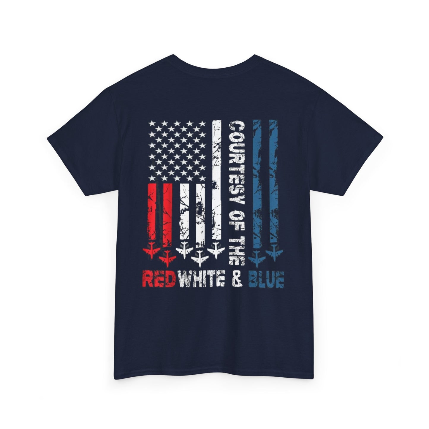 Courtesy of the Red White & Blue Military Flag T-shirt