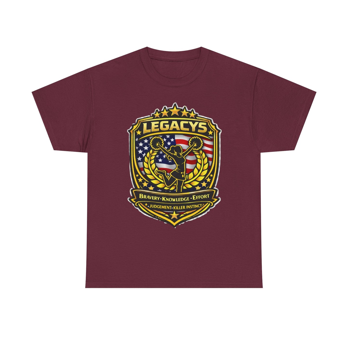 Cheerleading- Female Silhouette Legacy Shield T-Shirt