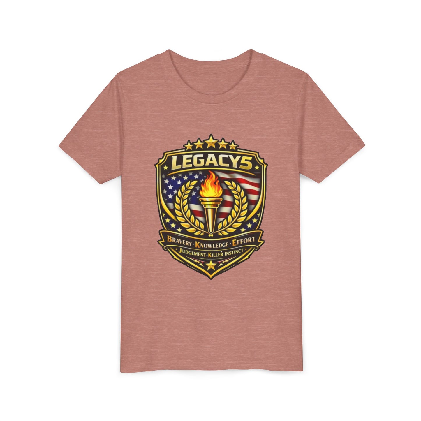 Youth Tee — "Legacys" Patriotic Torch Emblem