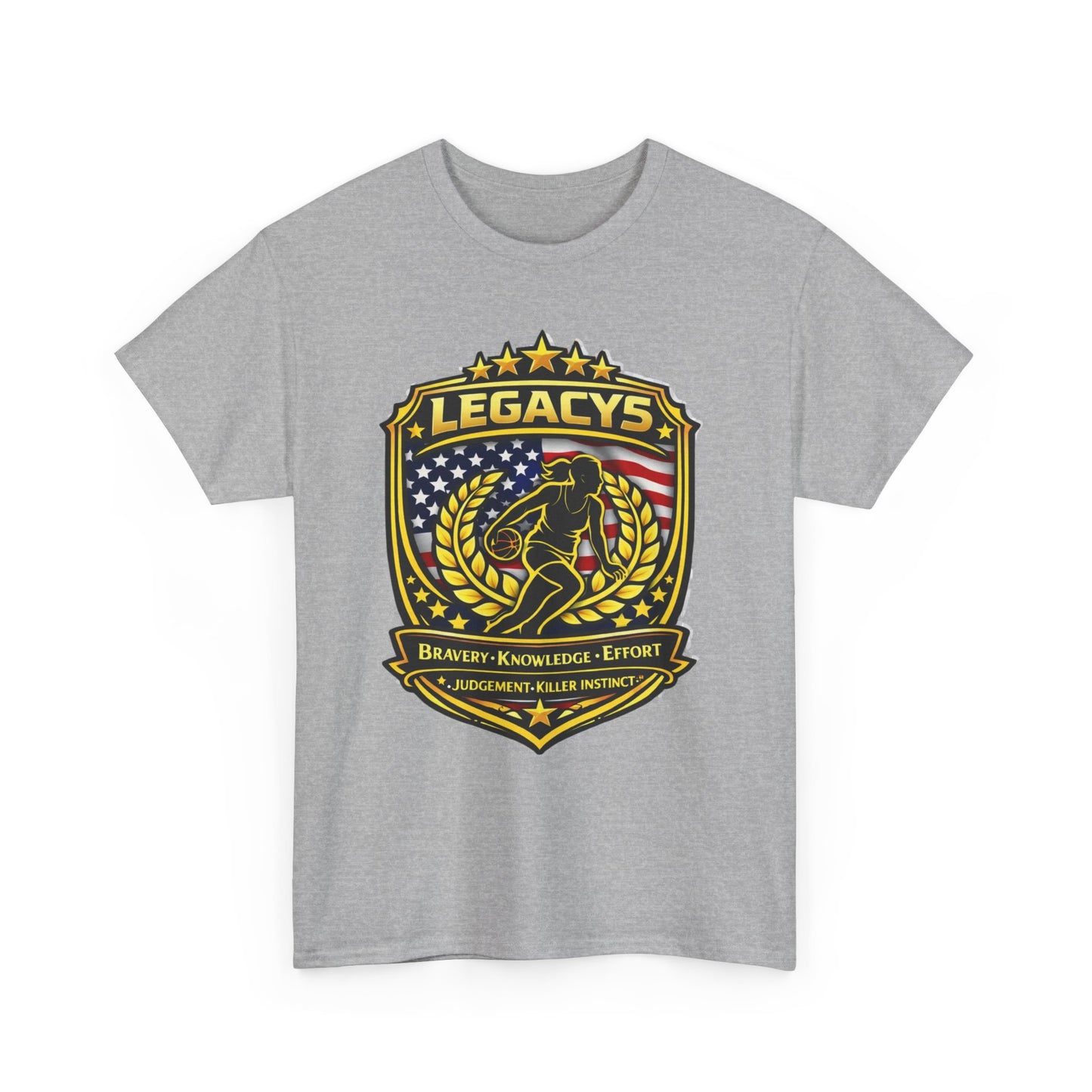Basketball- Female Silhouette Legacy Shield T-Shirt