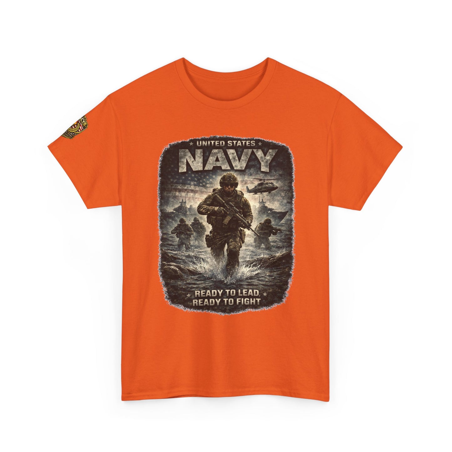 Navy  T-Shirt - "Ready to Learn, Ready to Fight" Military w/ Legacy 5 Brand Crest