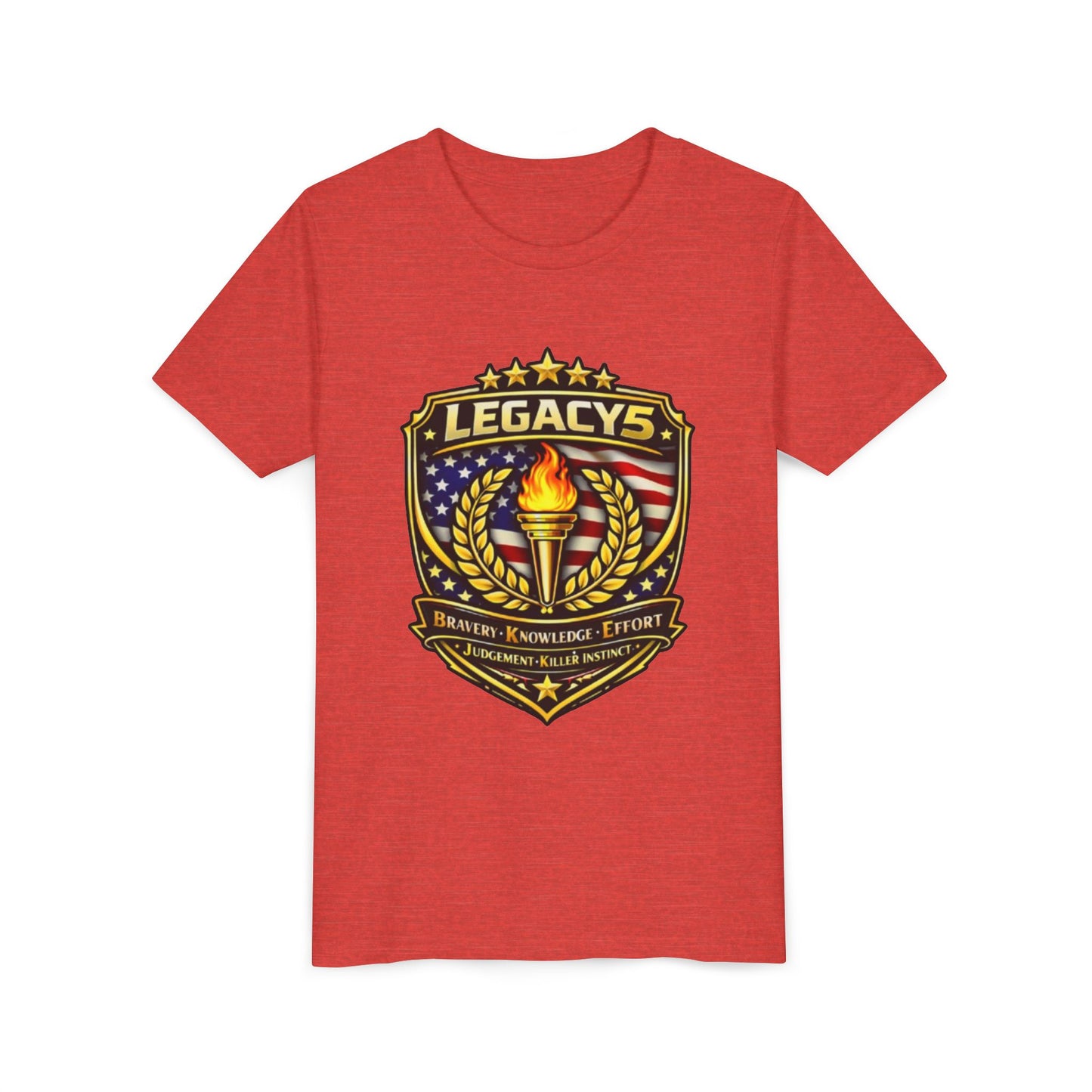 Youth Tee — "Legacys" Patriotic Torch Emblem