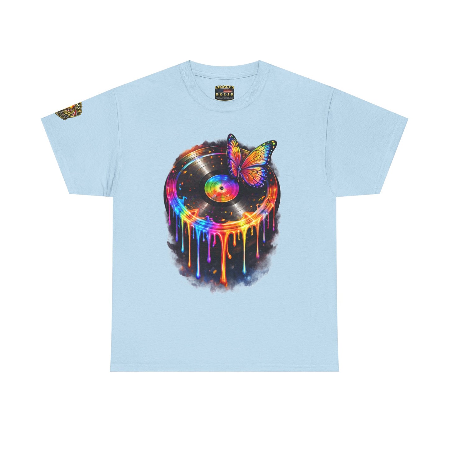 Colorful Dripping Retro Music Vinyl Record Butterfly T-Shirt
