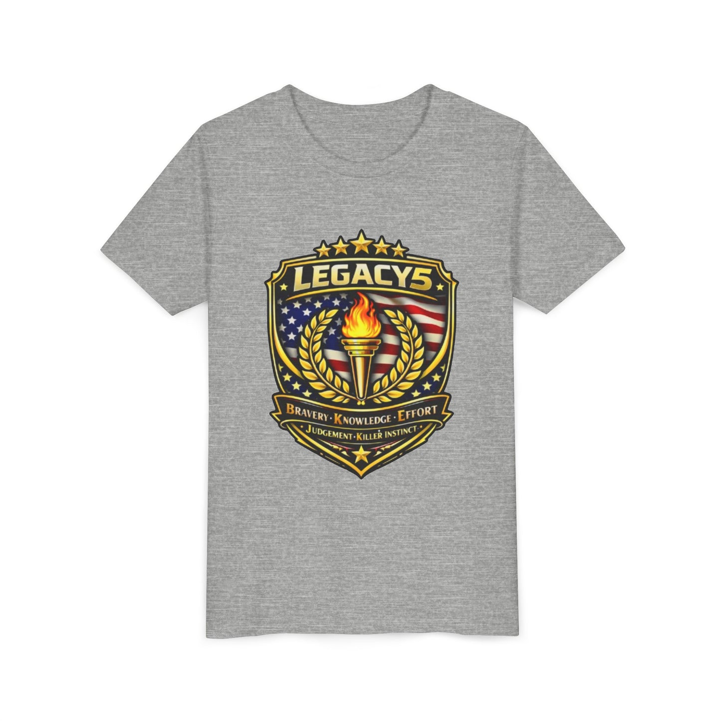 Youth Tee — "Legacys" Patriotic Torch Emblem