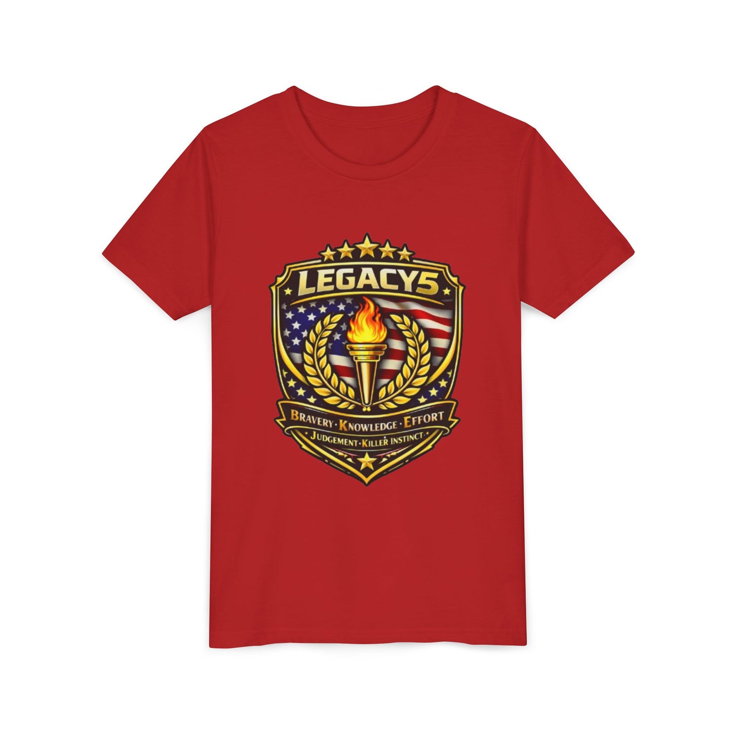 Youth Tee — "Legacys" Patriotic Torch Emblem