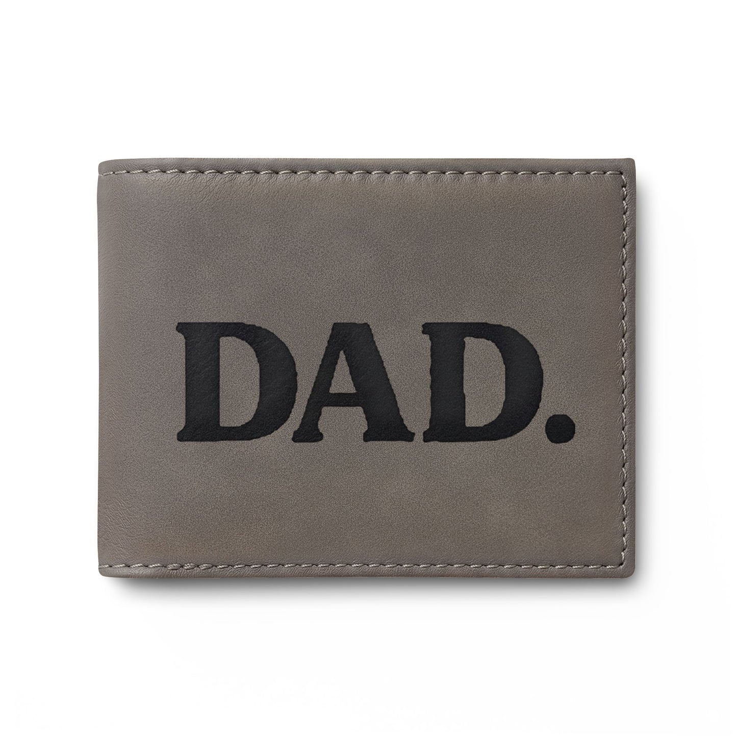 DAD. Embroidered Bi-Fold Wallet — Slim Leather Flip Wallet for Fathers, Father’s Day Gift