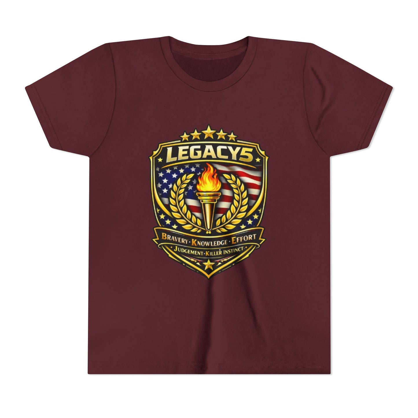 Youth Tee — "Legacys" Patriotic Torch Emblem