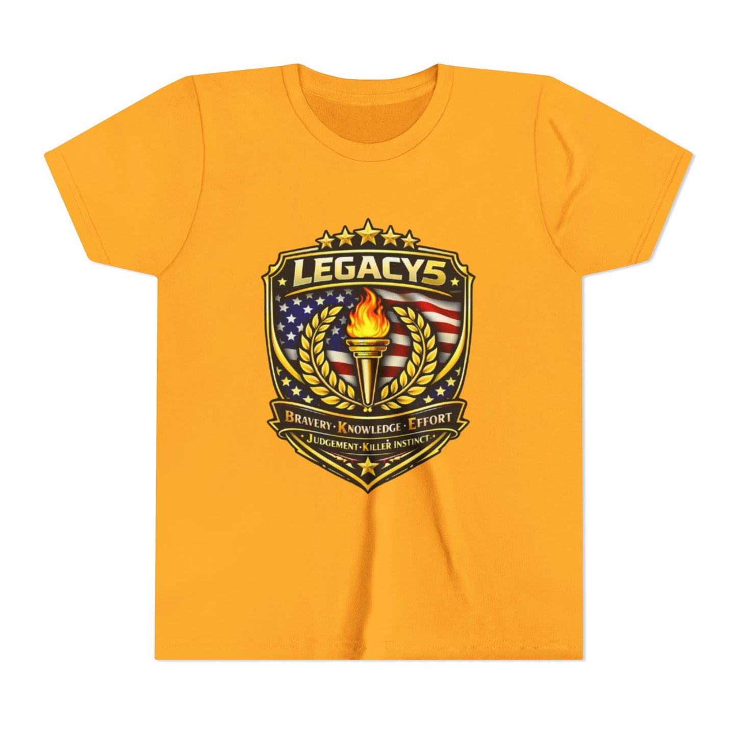 Youth Tee — "Legacys" Patriotic Torch Emblem