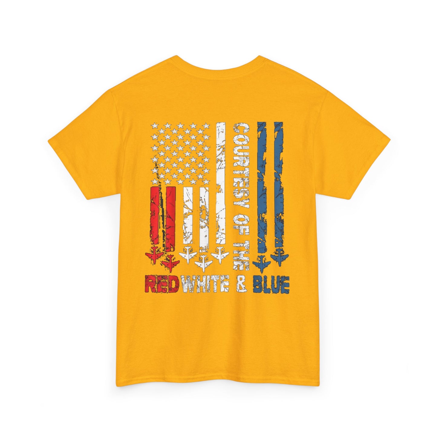 Courtesy of the Red White & Blue Military Flag T-shirt