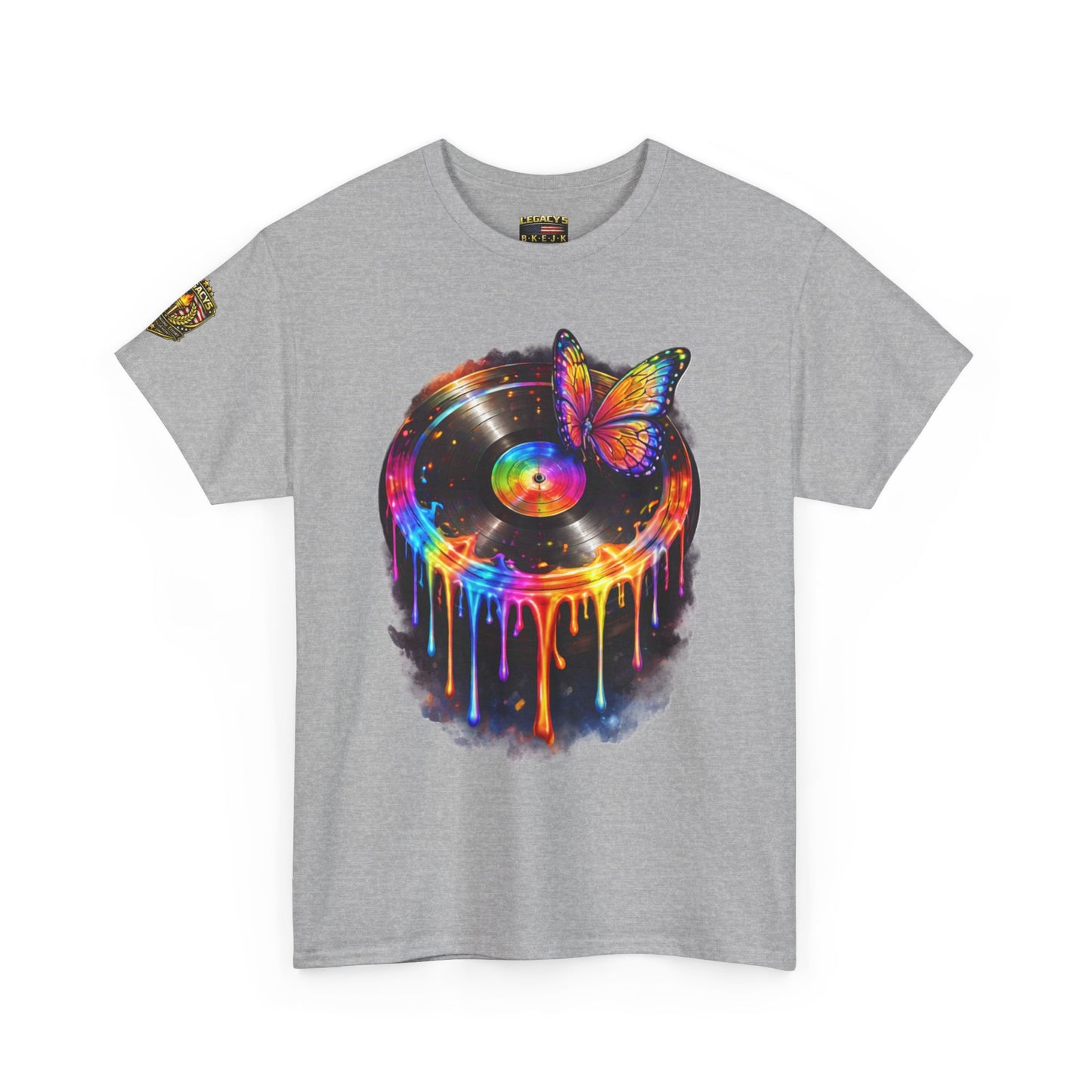 Colorful Dripping Retro Music Vinyl Record Butterfly T-Shirt