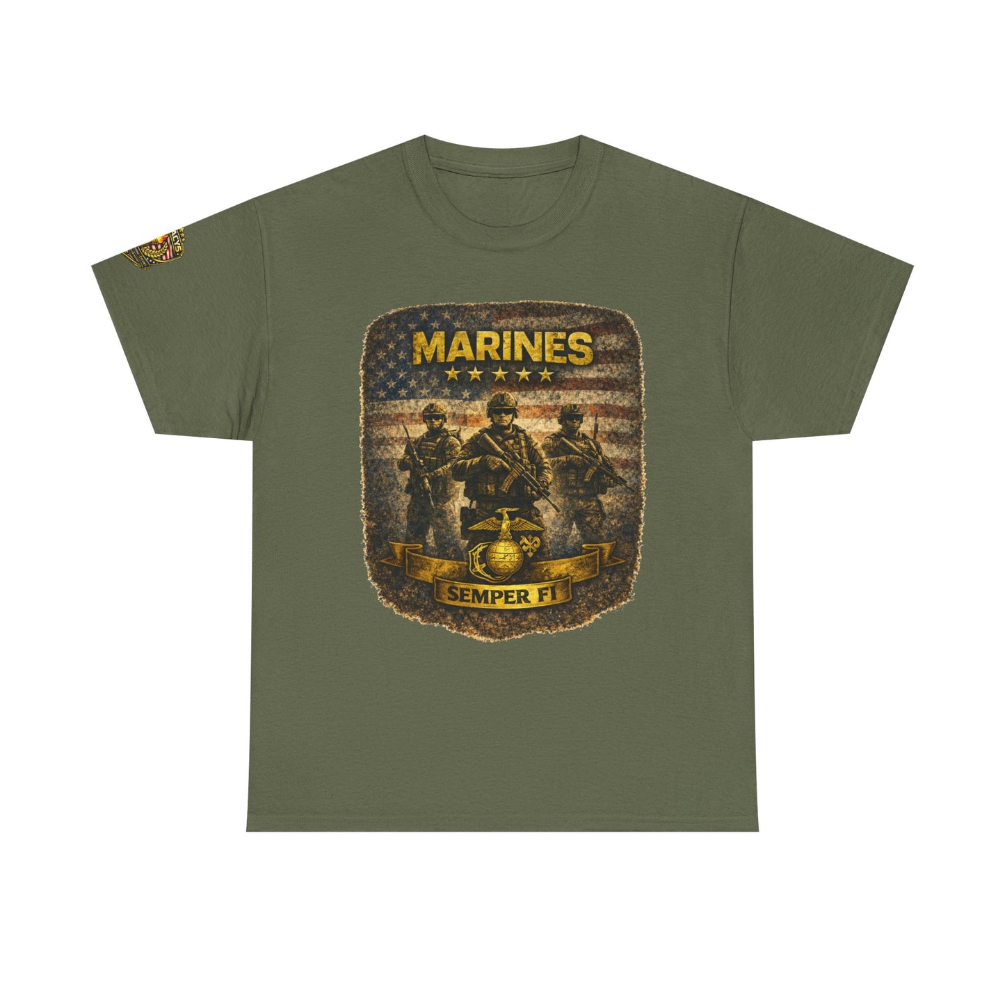 Marines Semper Fi Tâ€‘Shirt â€” Vintage Military Emblem Tee w/ Legacy 5 Brand Crest