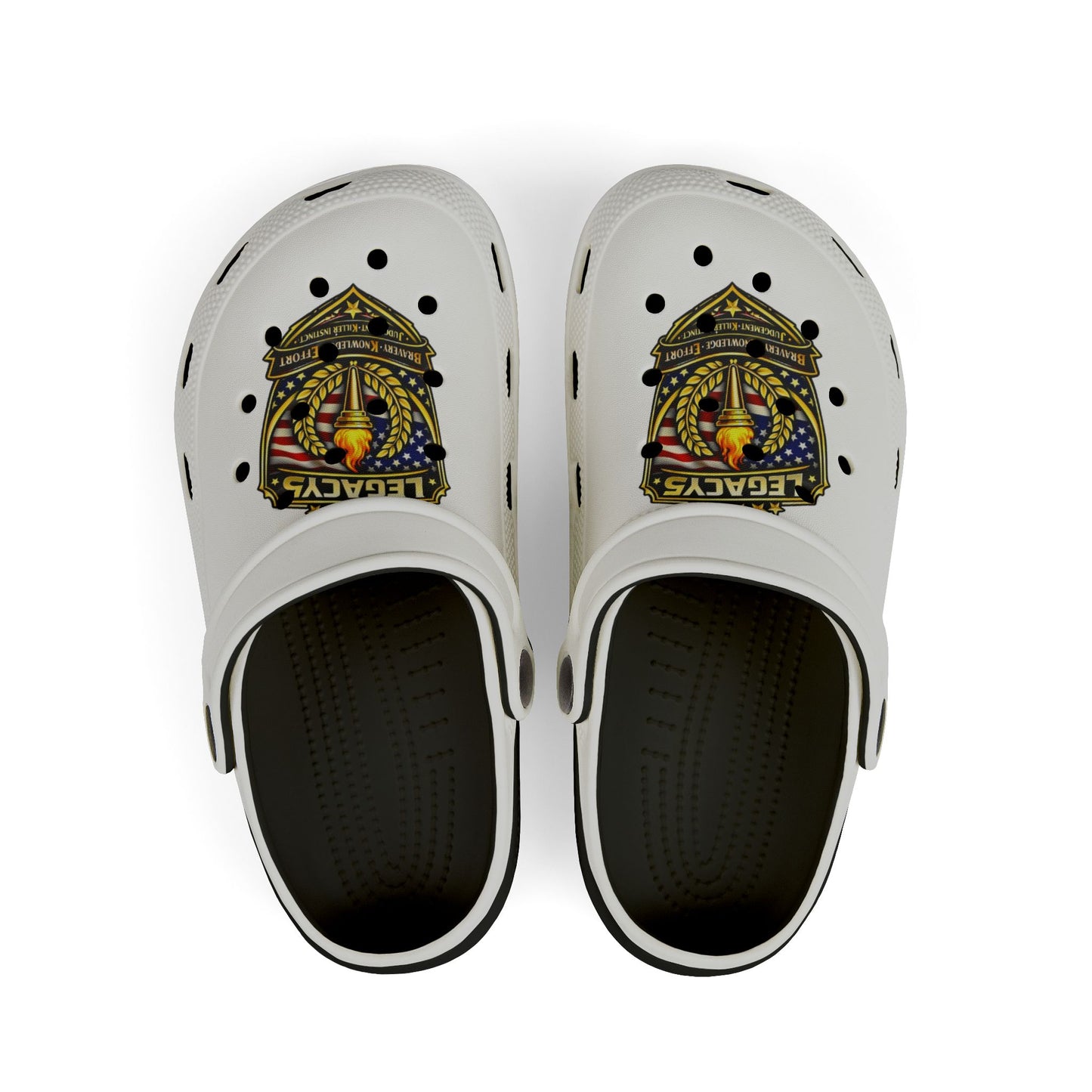 Kids Foam Clogs â€” Patriotic 'Legends' Badge Print