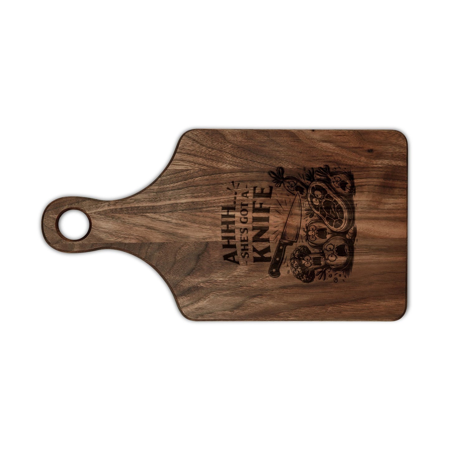 "Ahhh, That's My Knife" Wooden Cutting Board