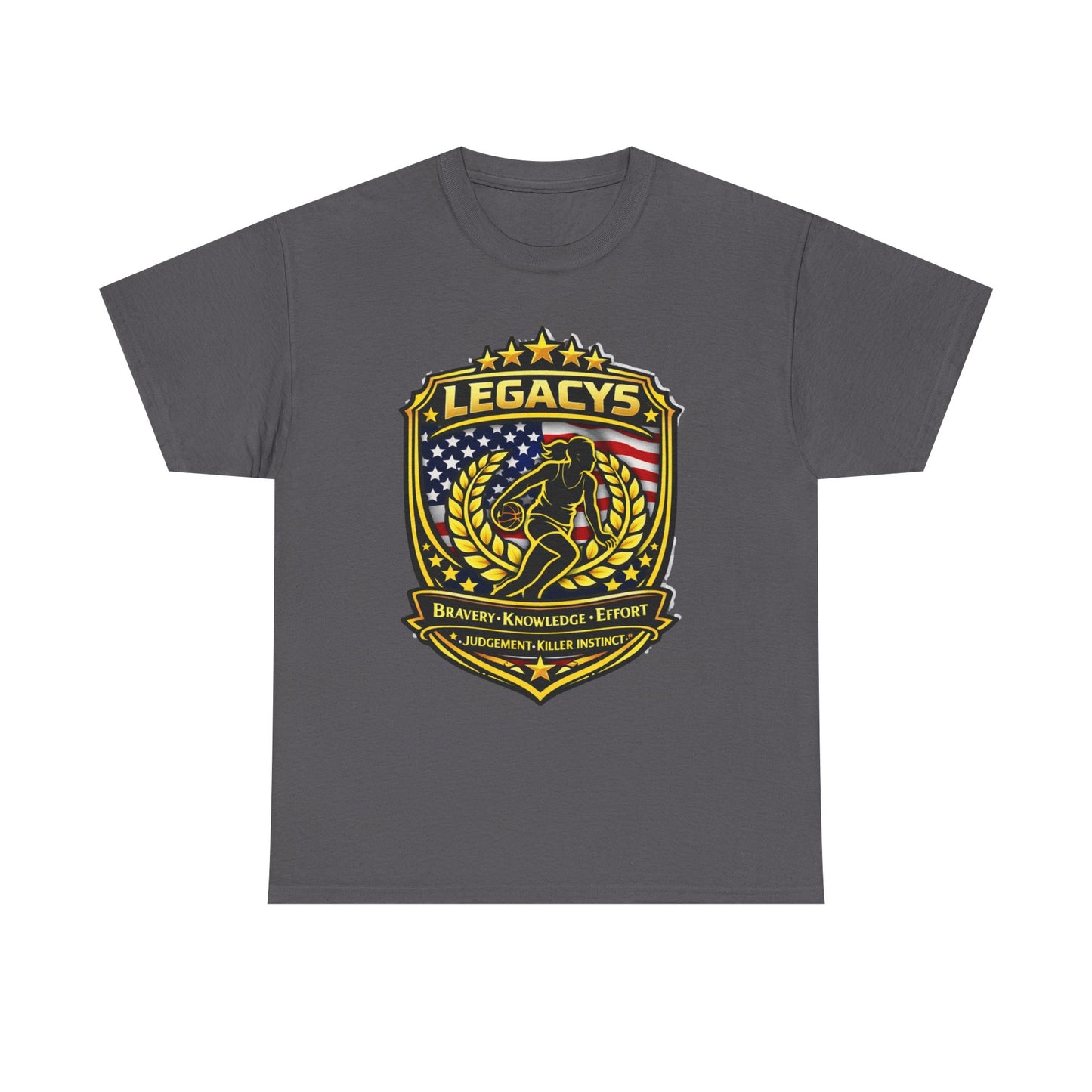 Basketball- Female Silhouette Legacy Shield T-Shirt