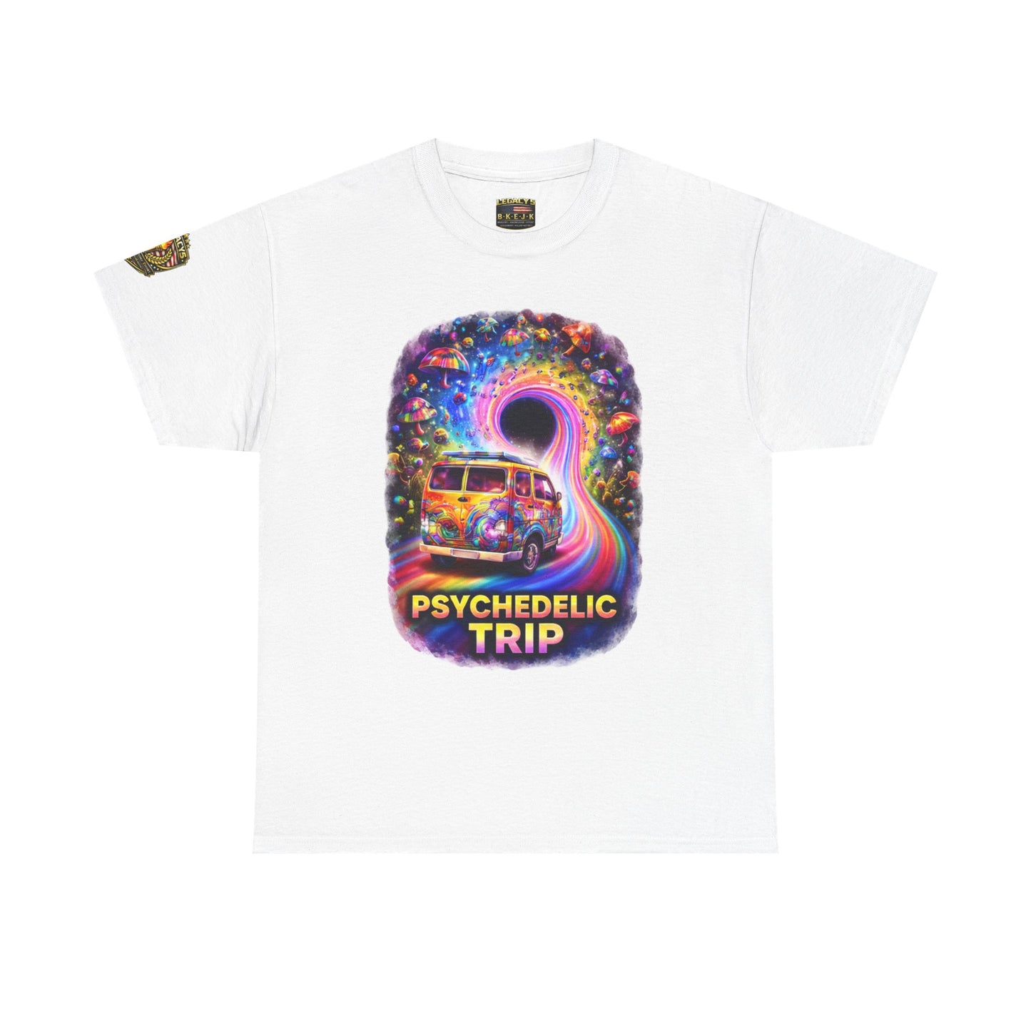 Retro VW Van Cosmic Psychedelic Road Trip T-Shirt