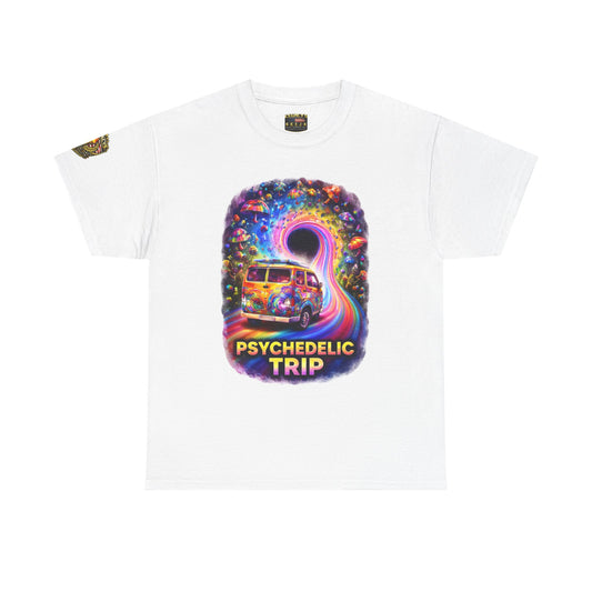 Retro VW Van Cosmic Psychedelic Road Trip T-Shirt