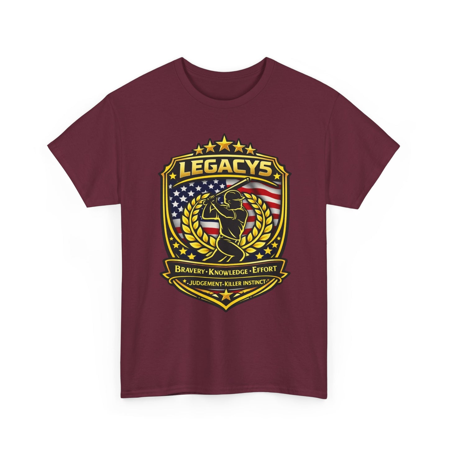 Baseball/Softball - Male Silhouette Legacy Shield T-Shirt