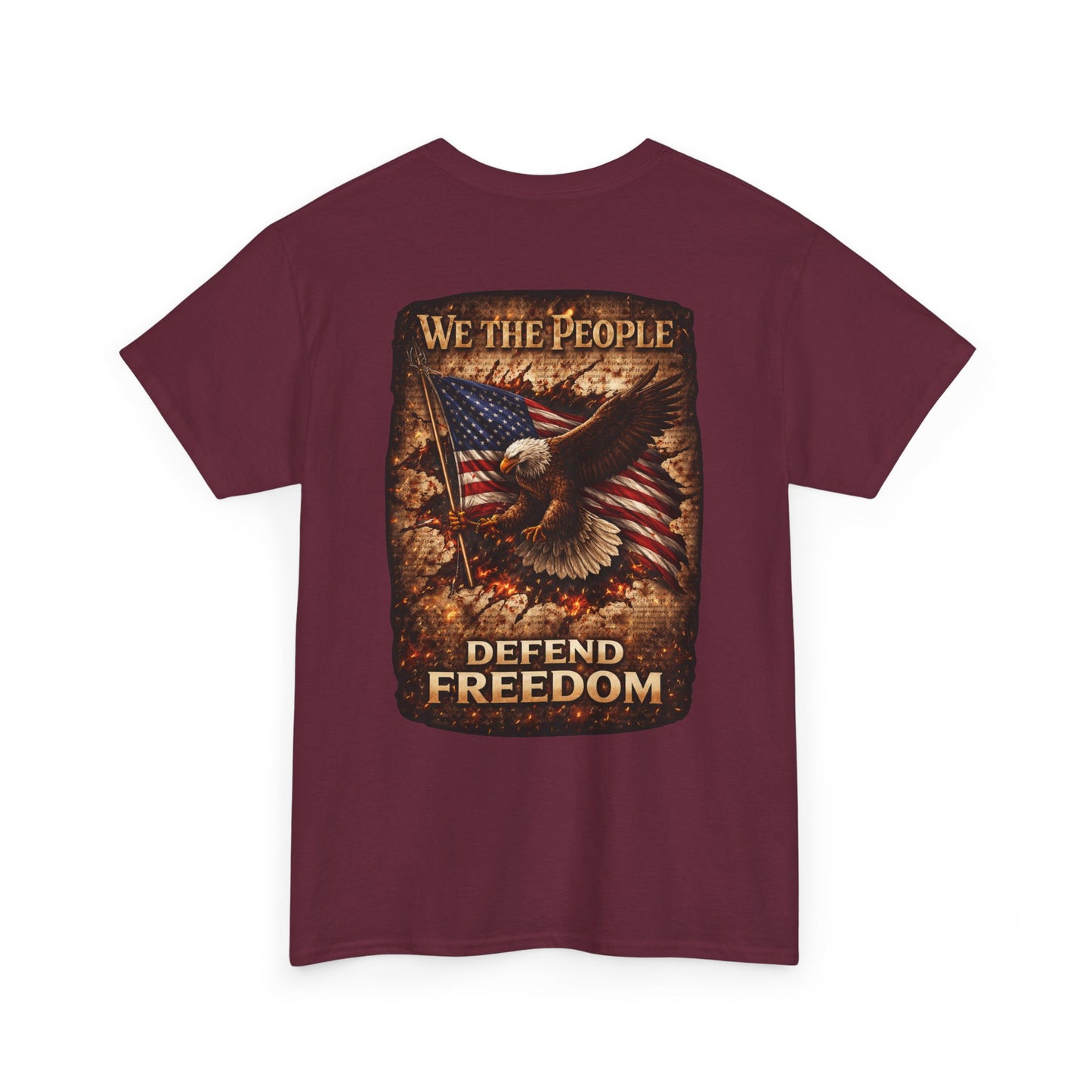 Defend Freedom 'We The People' Eagle American Flag Graphic Tâ€‘Shirt